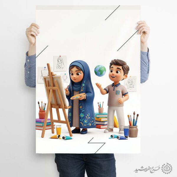 پوستر لایه باز زمینه خام کودک ونوجوان برای چاپ و طراحی پوستر خام و آماده لایه باز