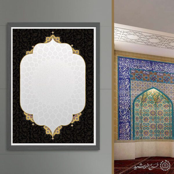 پوستر لایه باز قاب و کادر قرآنی اسلیمی سوخته برای چاپ و طراحی پوستر خام و آماده لایه باز