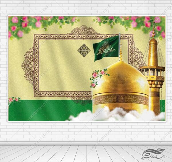 طرح زمینه بنر آماده لایه باز جشن و حرم برای چاپ و طراحی زمینه بنر لایه باز