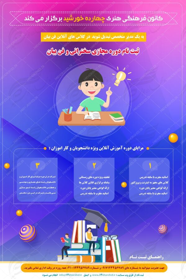 پوستر و تراکت لایه باز کلاس های آموزش آنلاین مجازی ۱۰ psd برای چاپ و طراحی پوستر کلاس های آموزش آنلاین