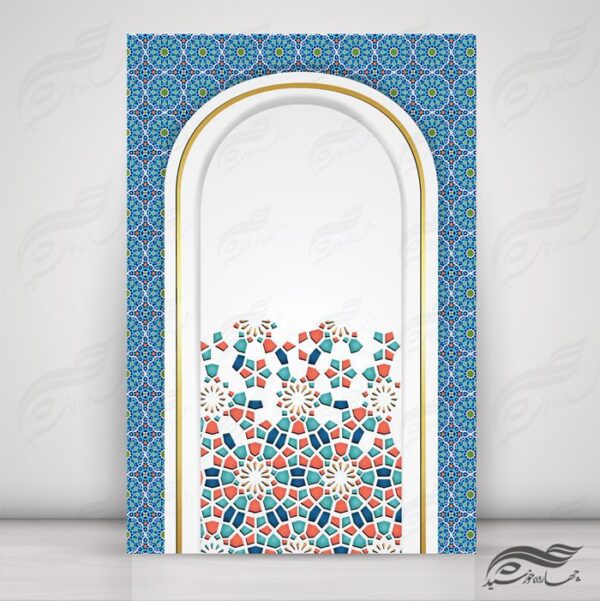 پس زمینه پوستر لایه باز محراب اسلیمی ۴۰ psd برای چاپ و طراحی پوستر خام و آماده لایه باز