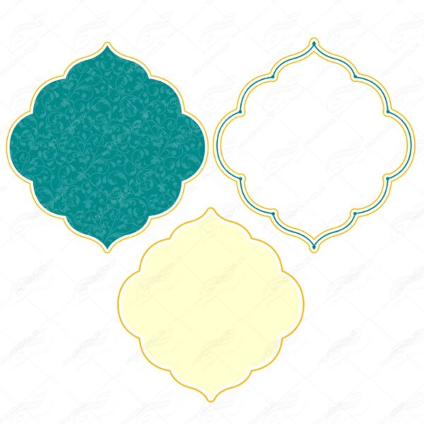 قاب و حاشیه لایه باز متن و تصویر خاتم اسلیمی ۲۱ psd برای چاپ و طراحی کادر و حاشیه لایه باز خاتم اسلیمی