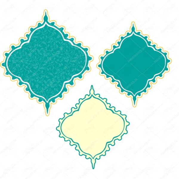 قاب و حاشیه لایه باز متن و تصویر خاتم اسلیمی ۲۲ psd برای چاپ و طراحی کادر و حاشیه لایه باز خاتم اسلیمی