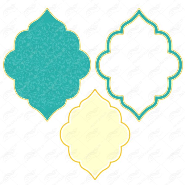 قاب و حاشیه لایه باز متن و تصویر خاتم اسلیمی ۲۶ psd برای چاپ و طراحی کادر و حاشیه لایه باز خاتم اسلیمی