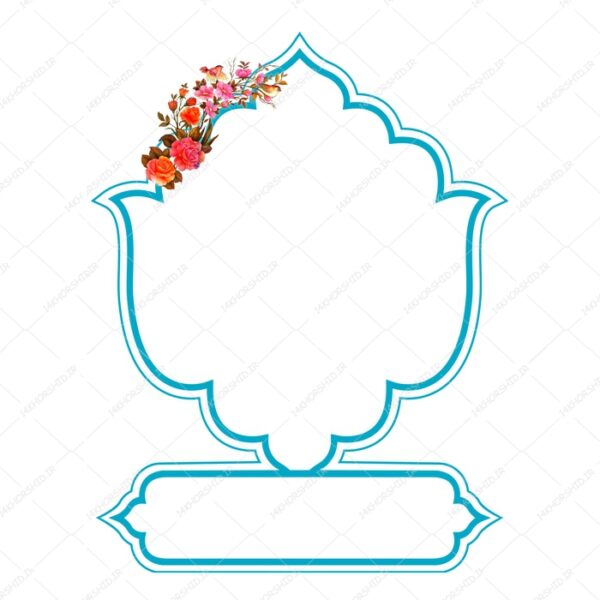 قاب و حاشیه لایه باز خاتم لاله اسلیمی ۳۴ psd برای چاپ و طراحی کادر و حاشیه لایه باز خاتم اسلیمی