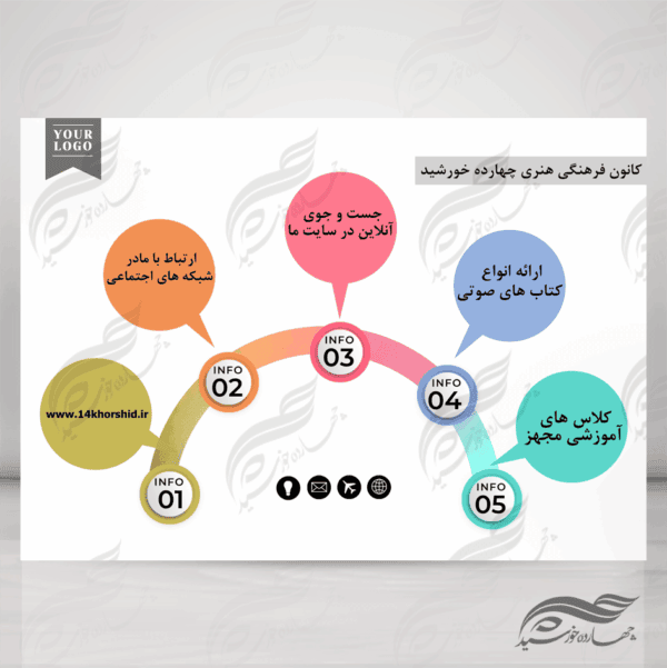 زمینه متن و عنوان لایه باز برای اینفوگرافی ۱۲ psd برای چاپ و طراحی اینفوگرافی و هندسی لایه باز