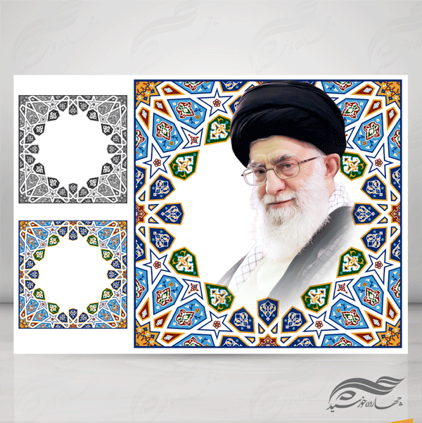 طرح کاشی لایه باز و زمینه عکس اسلیمی psd برای چاپ و طراحی زمینه متن ها و عنوان ها