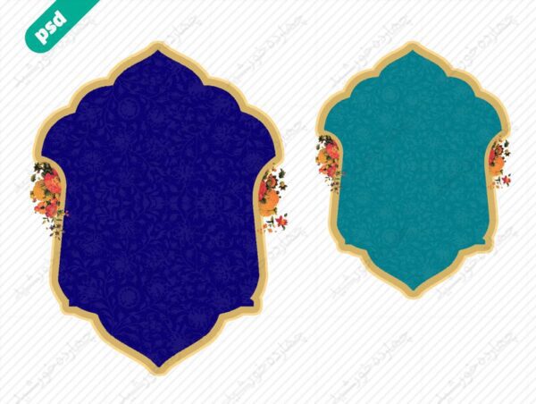 قاب و زمینه متن لایه باز اسلیمی یک psd برای چاپ و طراحی قاب و حاشیه لایه باز
