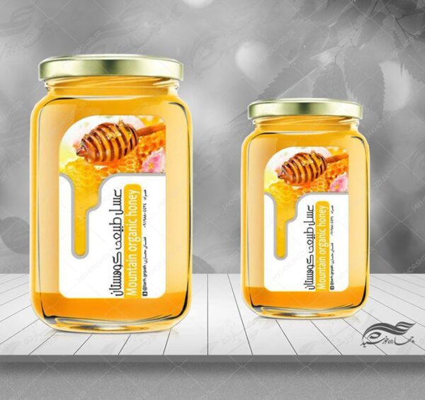 لیبل و برچسب لایه باز محصولات غذایی عسل psd برای چاپ و طراحی لیبل لایه باز محصولات غذایی