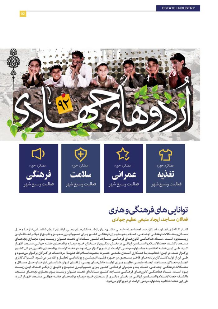 قالب آماده گزارش عملکرد (لایه باز) گروه جهادی PSD برای چاپ و طراحی گزارش عملکرد لایه باز