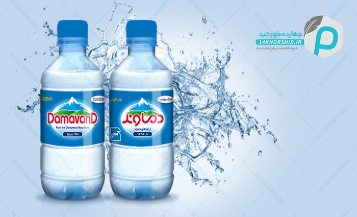 طرح لایه باز لیبل آب معدنی PSD برای چاپ و طراحی لیبل و برچسب لایه باز