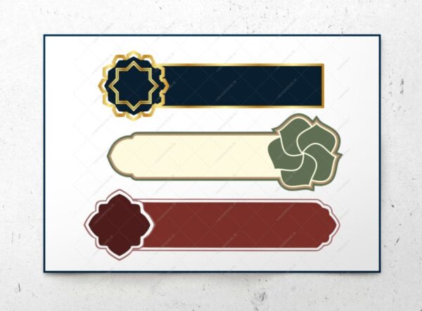 مجموعه کادر و حاشیه اسلیمی مذهبی png برای چاپ و طراحی مجموعه فایل های گرافیکی لایه باز