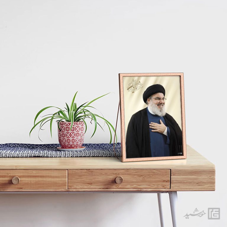قاب عکس شهید سید حسن نصرالله لایه باز برای چاپ و طراحی پوستر لایه باز برای قاب عکس