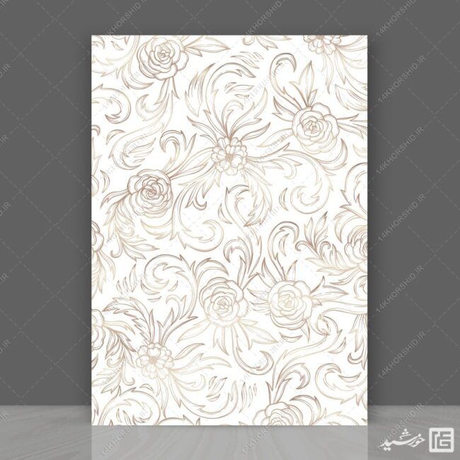 زمینه آماده شبکه و پترن لایه باز گل طلایی برای چاپ و طراحی شبکه و پترن لایه باز