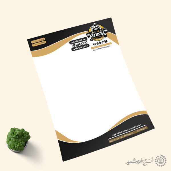 طرح سربرگ شغلی باشگاه بدنسازی لایه باز برای چاپ و طراحی سربرگ لایه باز