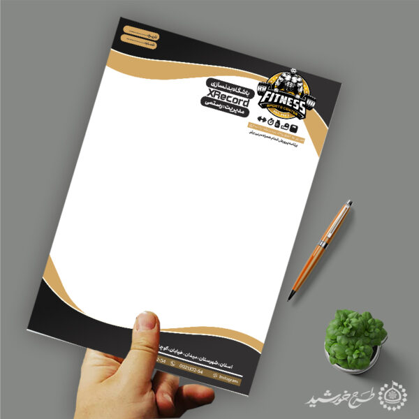 طرح سربرگ شغلی باشگاه بدنسازی لایه باز برای چاپ و طراحی سربرگ لایه باز