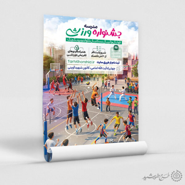 پوستر ثبت نام جشنواره و کلاس ها ورزشی تابستان لایه باز برای چاپ و طراحی پوستر طرح اوقات فراغت