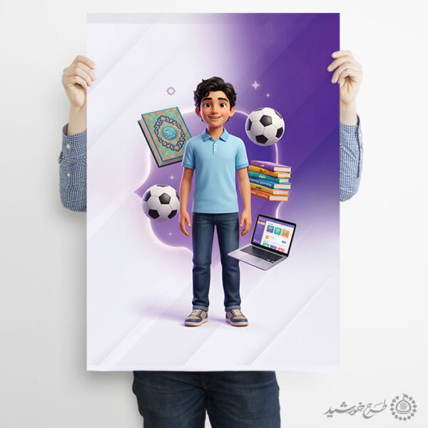 پوستر لایه باز پس زمینه خام نوجوان فرهنگی برای چاپ و طراحی پوستر خام و آماده لایه باز