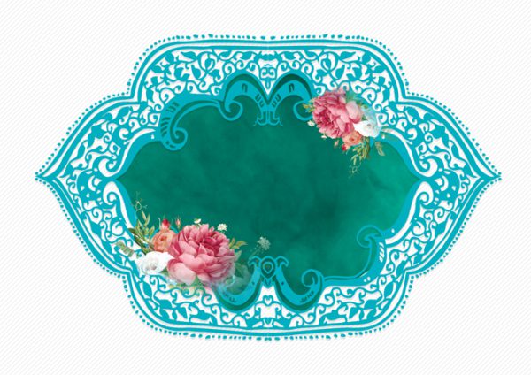 قاب و کادر گرافیکی لایه باز فانتزی اسلیمی ۴۷ psd برای چاپ و طراحی قاب و حاشیه لایه باز