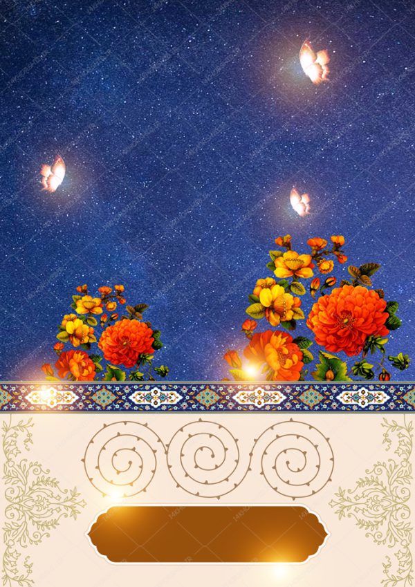 پوستر لایه باز گل شب اسلیمی پوستر لایه باز گل شب اسلیمی برای چاپ و طراحی زمینه آماده لایه باز پوستر