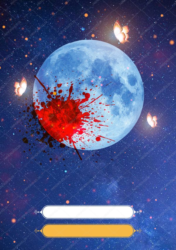 زمینه پوستر لایه باز ماه و خون برای چاپ و طراحی پوستر خام و آماده لایه باز