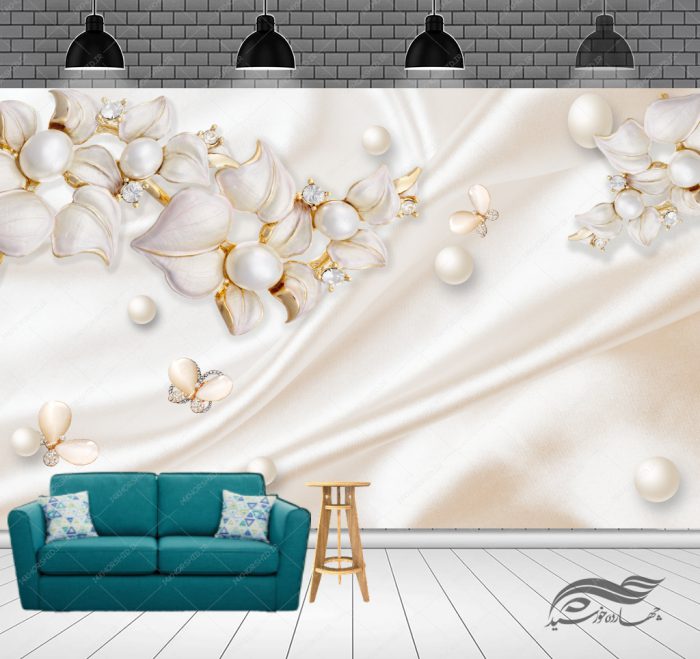 طرح کاغذ دیواری لایه باز گل ۱ psd برای چاپ و طراحی کاغذ دیواری لایه باز