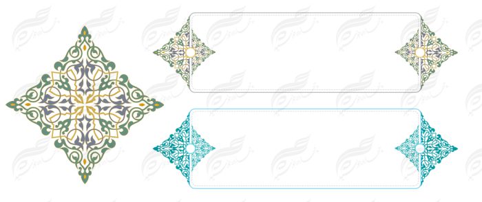 طرح کادر و حاشیه تذهیب لایه باز اسلیمی ۳۰ psd برای چاپ و طراحی تذهیب لایه باز