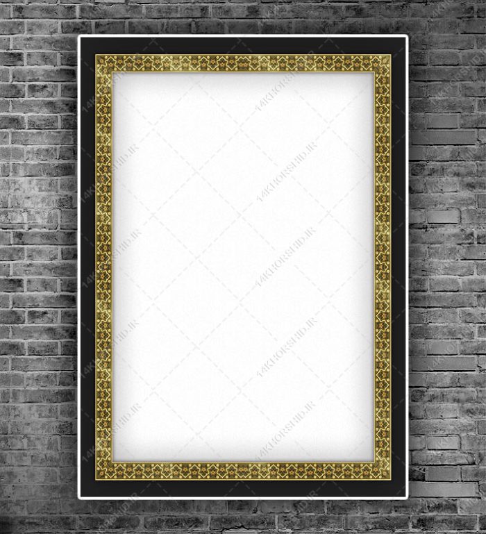 پوستر لایه باز اسلیمی تذهیب ترحیم و تسلیت psd برای چاپ و طراحی تذهیب لایه باز