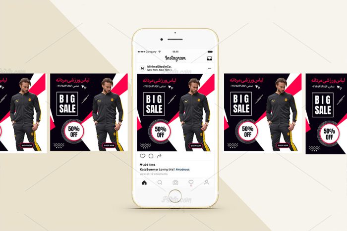 قالب آماده لایه باز بنر تبلیغاتی شبکه های اجتماعی PSD برای چاپ و طراحی پست و استوری لایه باز