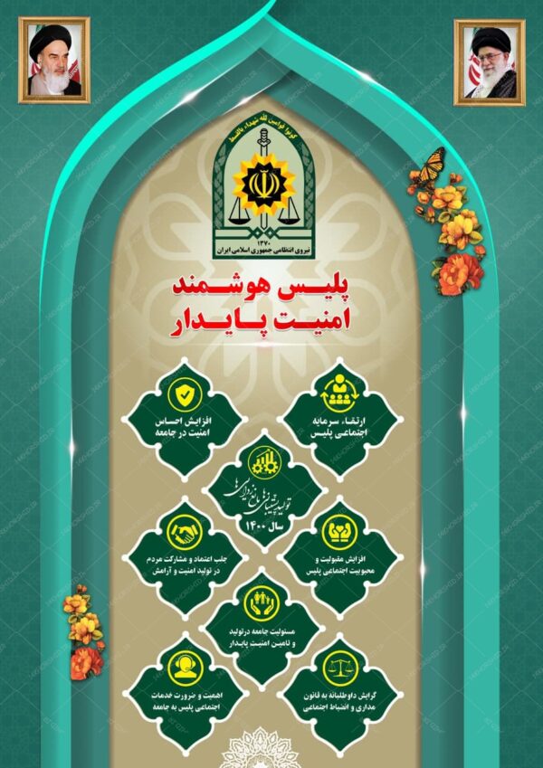 پوستر و بنر لایه باز هفته نیروی انتظامی پلیس هوشمند psd برای چاپ و طراحی بنر لایه باز مناسبتی