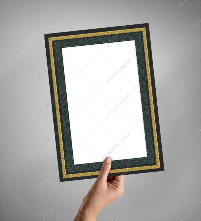 پوستر لایه باز اسلیمی تذهیب ترحیم و تسلیت psd برای چاپ و طراحی تذهیب لایه باز