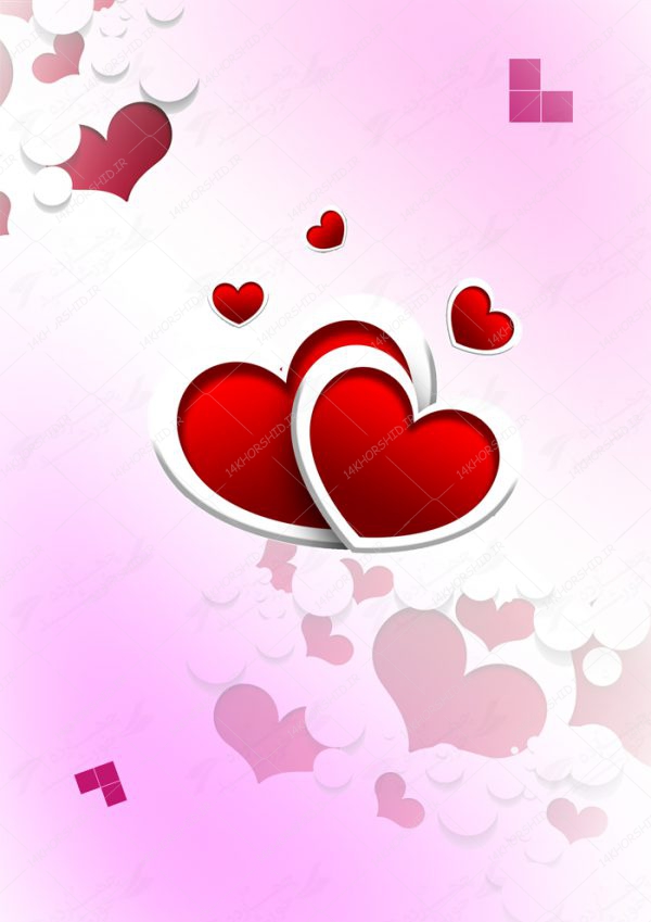 زمینه پوستر لایه باز قلب ها فانتزی psd برای چاپ و طراحی پوستر خام و آماده لایه باز
