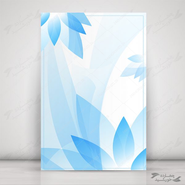 زمینه پوستر لایه باز گلبرگ آبی psd برای چاپ و طراحی پوستر خام و آماده لایه باز