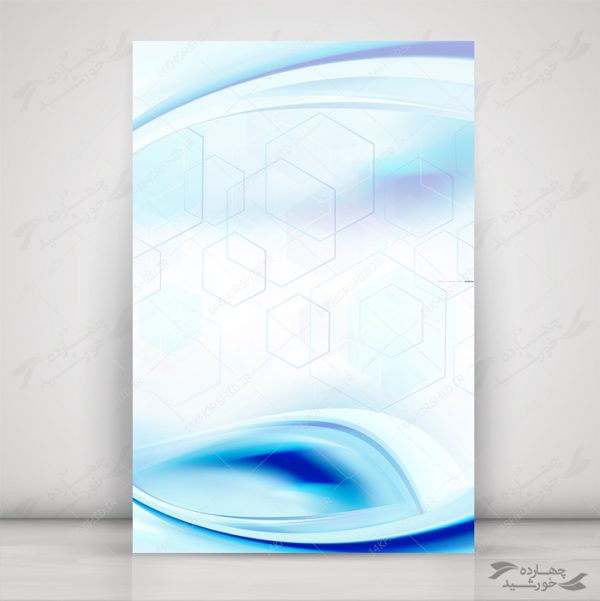 زمینه پوستر لایه باز موج آبی psd برای چاپ و طراحی پوستر خام و آماده لایه باز