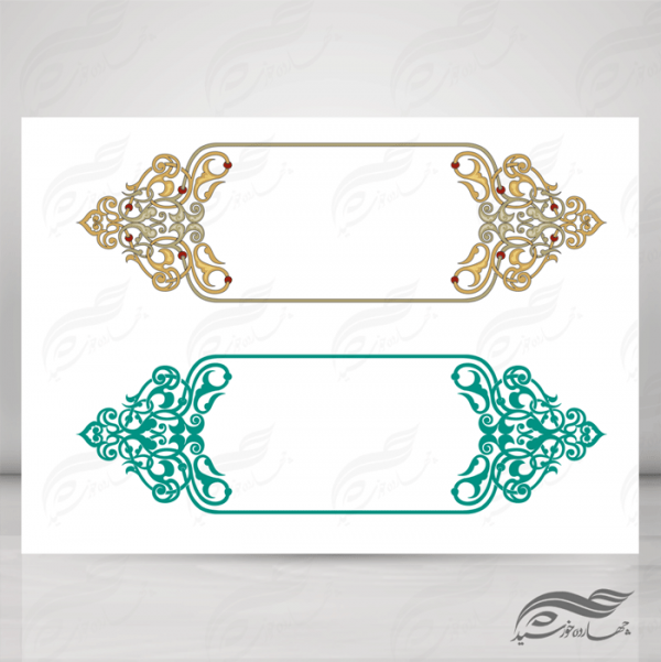 طرح کادر و حاشیه تذهیب لایه باز اسلیمی ۲۶ psd برای چاپ و طراحی تذهیب لایه باز