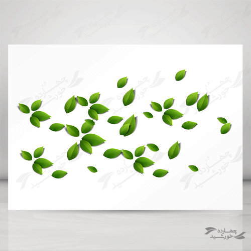 طرح برگ سبز لایه باز برجسته psd برای چاپ و طراحی وکتور و عنصر گرافیکی لایه باز
