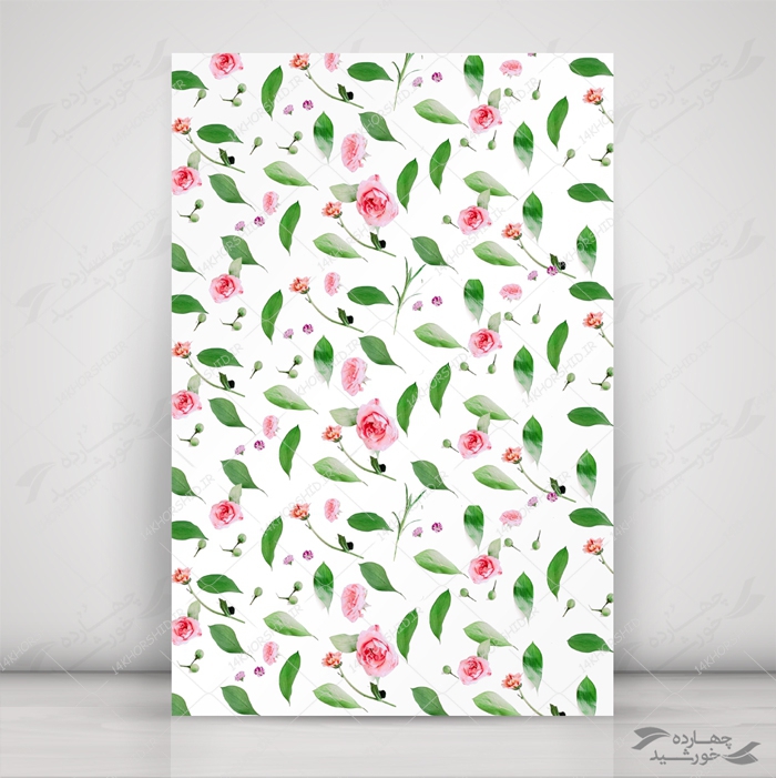 زمینه پوستر لایه باز گل و برگ psd برای چاپ و طراحی پوستر خام و آماده لایه باز
